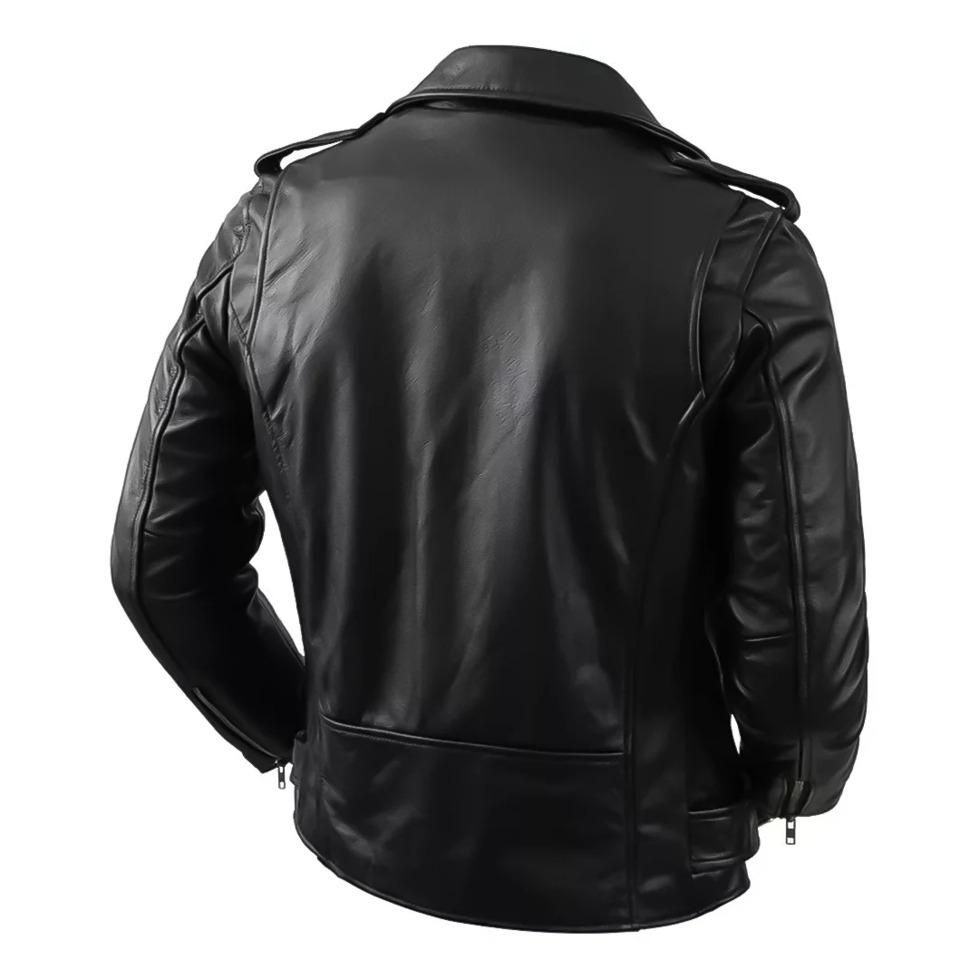 Jaqueta Masculina de Couro com Cinto Frontal
