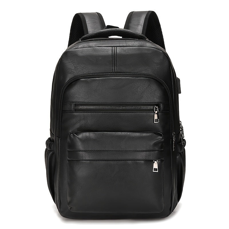 Mochila de Couro Masculina LN421 - Resistente à Água, com USB e Antifurto