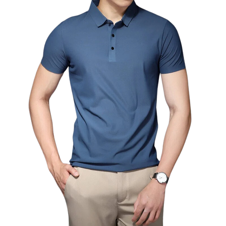 Camisa Polo Masculina em Seda Gelo LN023