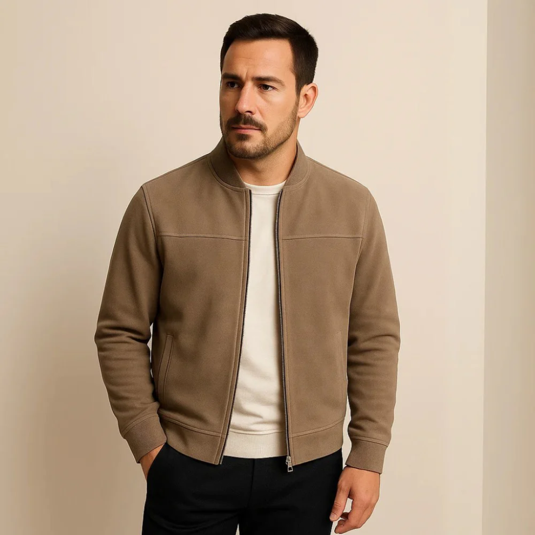 Jaqueta Masculina de Suede Old Money