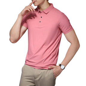 Camisa Polo Masculina em Seda Gelo LN023