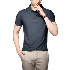 Camisa Polo Masculina em Seda Gelo LN023