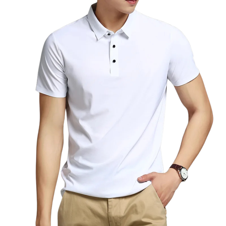 Camisa Polo Masculina em Seda Gelo LN023