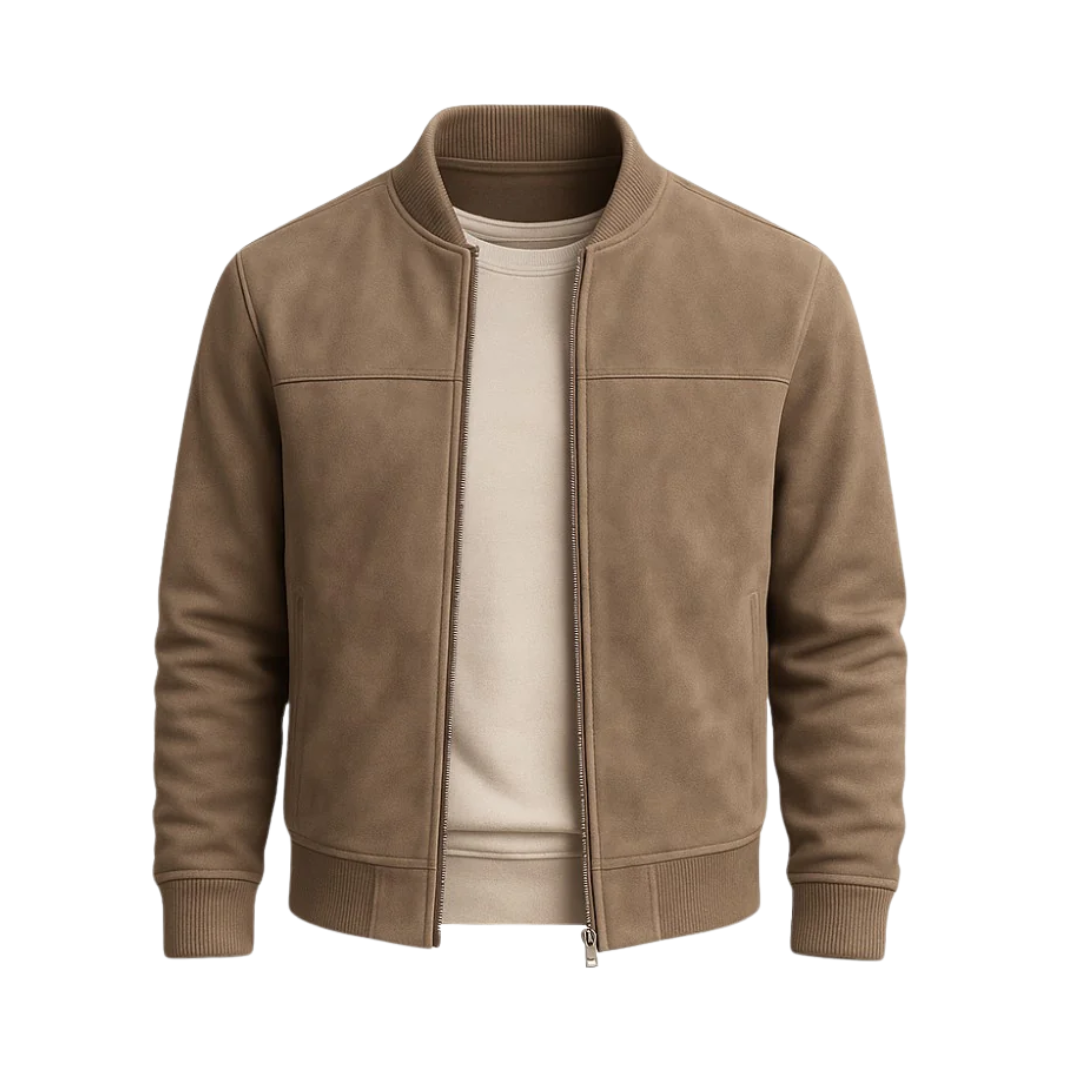 Jaqueta Masculina de Suede Old Money