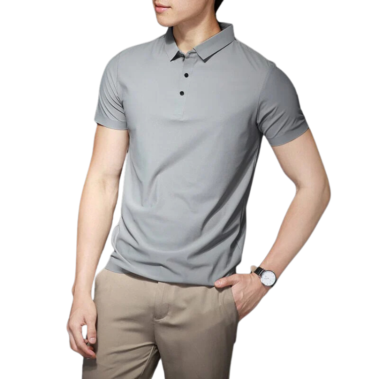 Camisa Polo Masculina em Seda Gelo LN023
