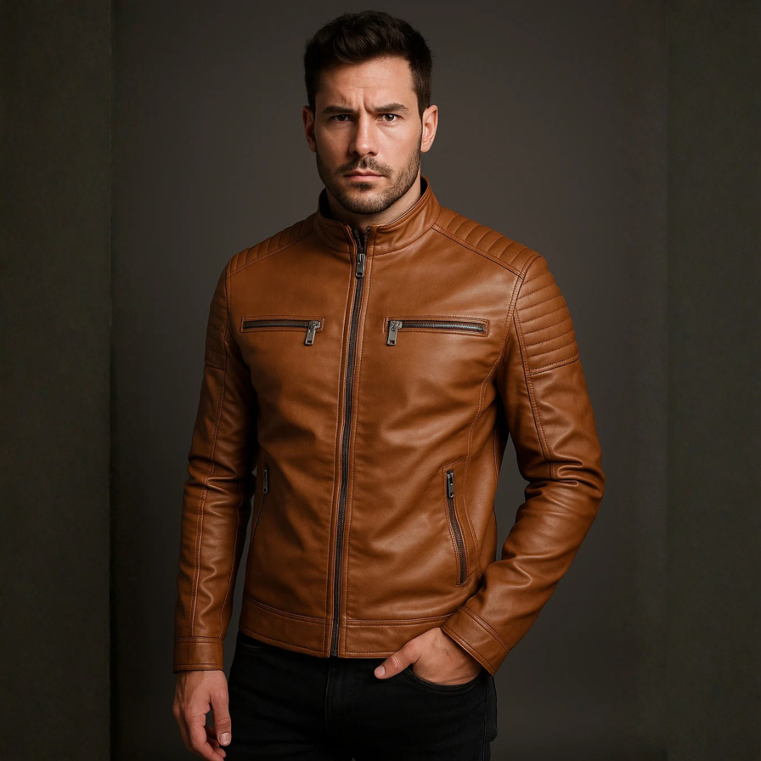 Jaqueta Masculina de Couro Italiano